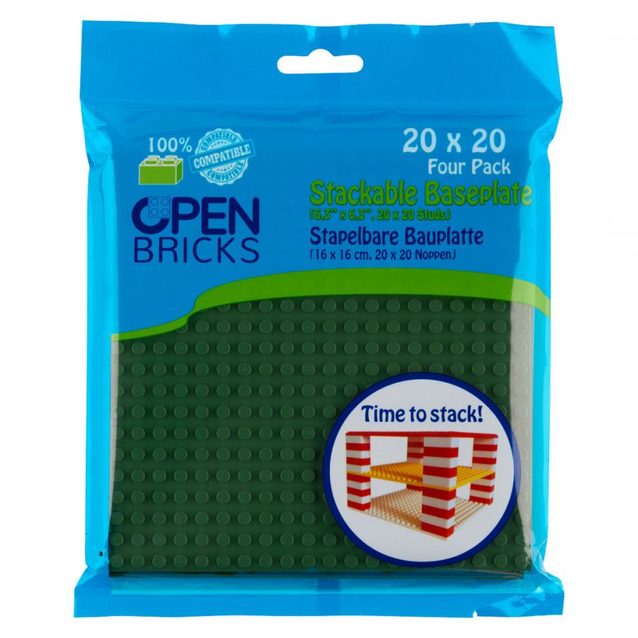 Open Bricks Baseplate 20x20 olive grün Open Bricks Baseplate 20x20 olive grün