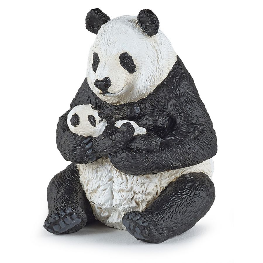 Sitzender Panda mit Jungem