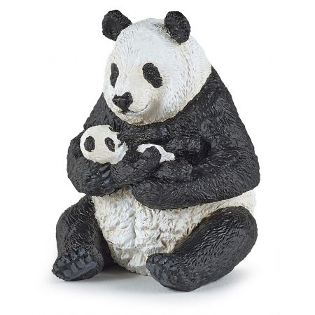 Sitzender Panda mit Jungem