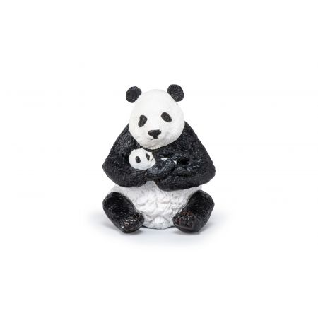 Sitzender Panda mit Jungem