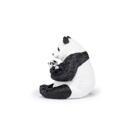 Sitzender Panda mit Jungem
