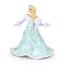 Figur einer Prinzessin im eisblauen Kleid mit Krone und geflochtenem, blondem Haar, die Arme leicht erhoben.