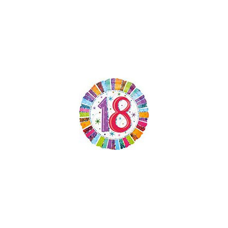 Folienballon 18. Geburtstag Holografie Happy Birthday inkl. Helium