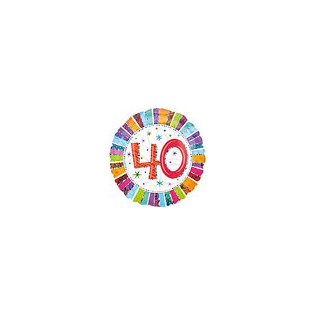 Folienballon 40. Geburtstag Holografie inkl. Helium