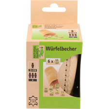 Natural Games Lederwürfelbecher mit 6 Würfeln