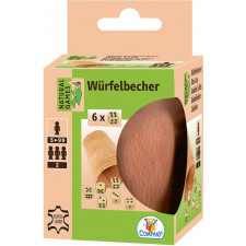 Natural Games Lederwürfelbecher mit 6 Würfeln