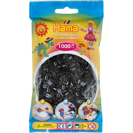 HAMA Perlen, schwarz, 1.000 Stück