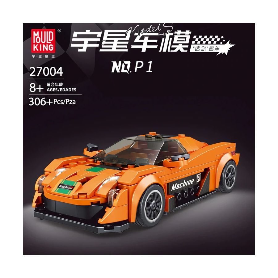 Orange Mud King NQP1 Spielzeugauto-Set, 306 Teile, ab 8 Jahren, vor schwarzem Hintergrund abgebildet.
