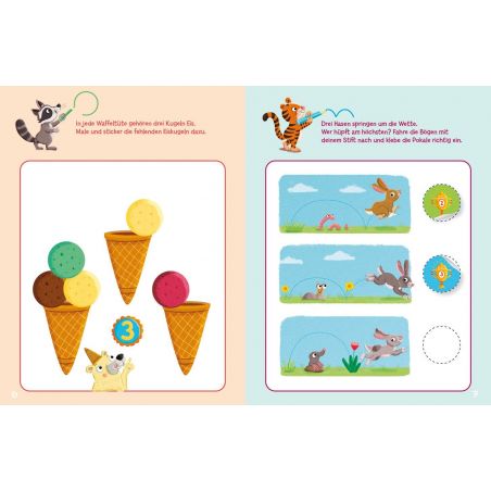 Sticker-Rätsel für KiGa-Kids. Erste Zahlen