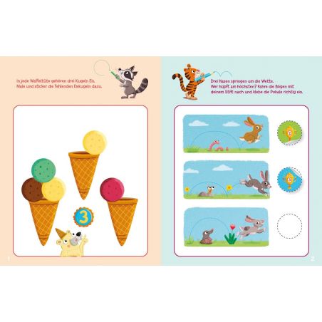 Sticker-Rätsel für KiGa-Kids. Erste Zahlen