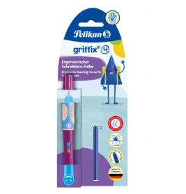 Pelikan griffix+ Füller in Blau und Pink, ergonomisch, in Originalverpackung.