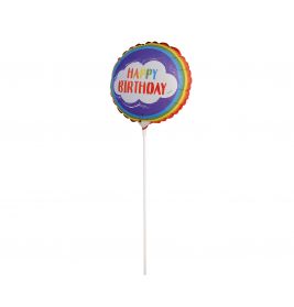 Mini Folienballon Happy Birthday luftgefüllt