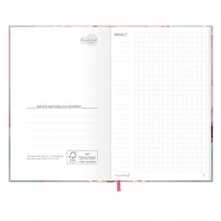 Trendstuff Notizbuch A6 + kariert mit Gummiband