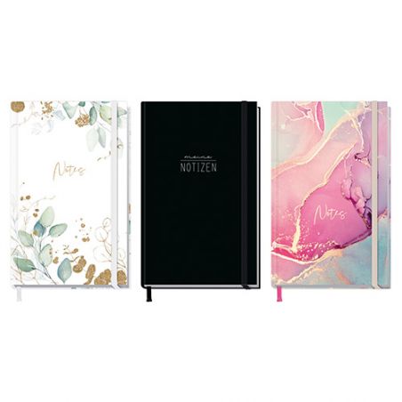 Trendstuff Notizbuch A6 + kariert mit Gummiband