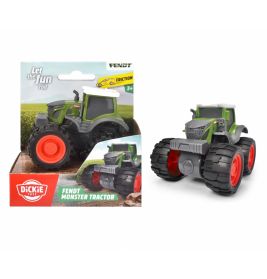 Fendt Monster-Traktor-Spielzeug mit großen Rädern, ab 3 Jahren, in Verpackung und einzeln gezeigt.