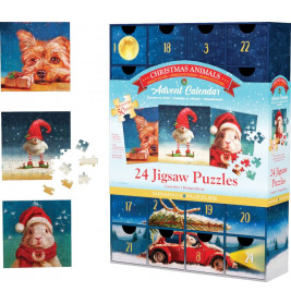 EuroGraphics Puzzle Adventkalender - Weihnachtstiere 1200 Teile