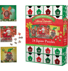 EuroGraphics Puzzle Adventkalender - Weihnachtshunde 1200 Teile