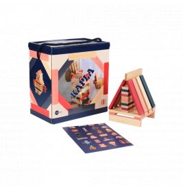 Kapla 120er Box rosa, rot, dunkelblau