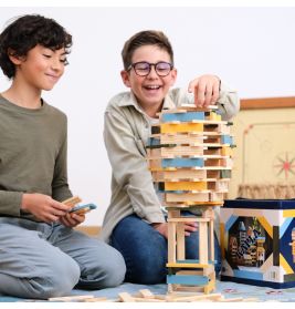 Kapla 120er Box hellblau, gelb, grün