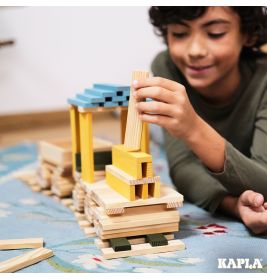 Kapla 120er Box hellblau, gelb, grün