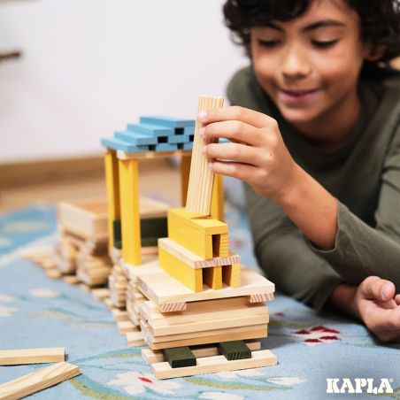 Kapla 120er Box hellblau, gelb, grün