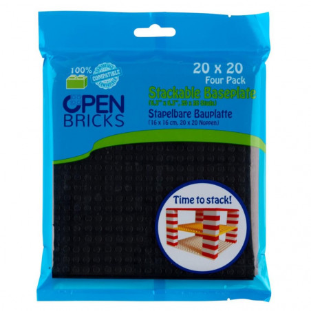 Open Bricks Baseplate 20x20 Schwarz