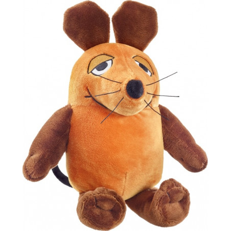 Stoffmaus mit braunen Ohren, Armen und Beinen, orangefarbenem Körper und besticktem Gesicht mit schwarzen Schnurrhaaren. Stoffmaus mit braunen Ohren, Armen und Beinen, orangefarbenem Körper und besticktem Gesicht mit schwarzen Schnurrhaaren.