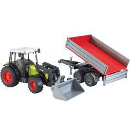Bruder 02112 Claas Nectis 267F plus Frontlader mit Anhänger