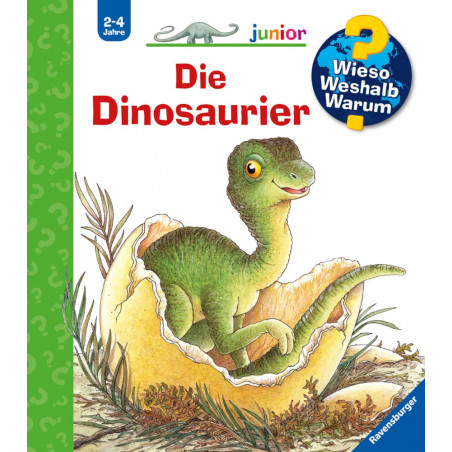 Ein Dinosaurier-Baby schlüpft aus einem Ei auf dem Cover eines deutschen Dinosaurier-Kinderbuchs.