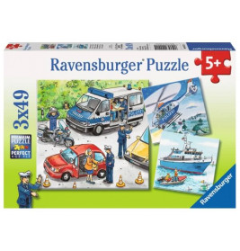 Ravensburger 92215  Puzzle Polizeieinsatz 3 x 49 Teile