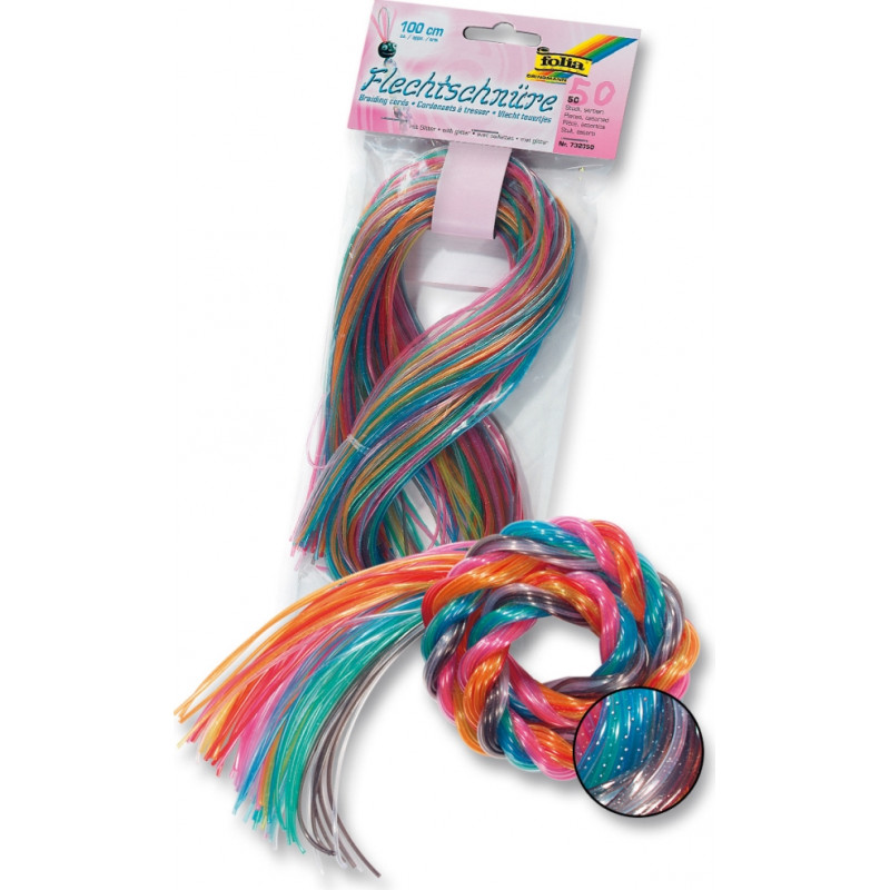 Folia - Scoubidous mit Glitter 50 Stück Folia - Scoubidous mit Glitter 50 Stück