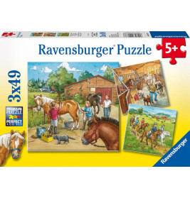 Ravensburger 92376  Puzzle Mein Reiterhof 3 x 49 Teile
