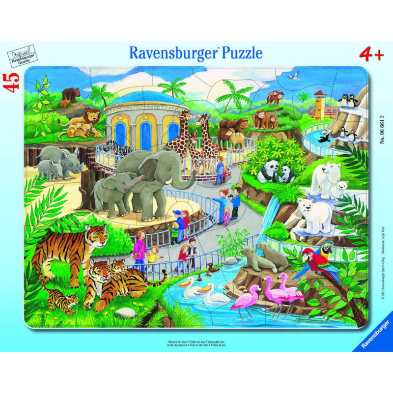 Ravensburger 66612  Rahmenpuzzle Besuch im Zoo 45 Teile