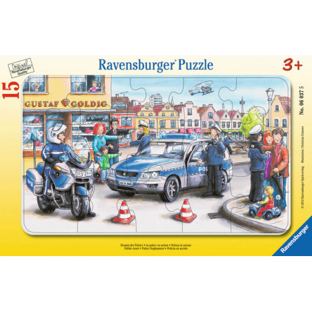 Ravensburger 60375  Rahmenpuzzle Einsatz der Polizei 15 Teile