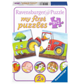 Ravensburger 073337 Puzzle Auf dem Bauernhof 2, 4, 6, 8 Teile