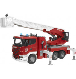 Bruder 03590 Scania Feuerwehrleiterwagen plus Licht und Sound Module