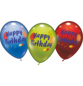 Ballons Happy Birthday 6 Stück,Umfang 90-100 cm