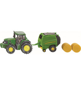 SIKU 1665 John Deere Traktor mit Ballenpresse