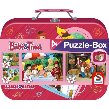 Schmidt Spiele Puzzle Bibi & Tina im Metallkoffer 2 x 100 Teile, 2 x 150 Teile