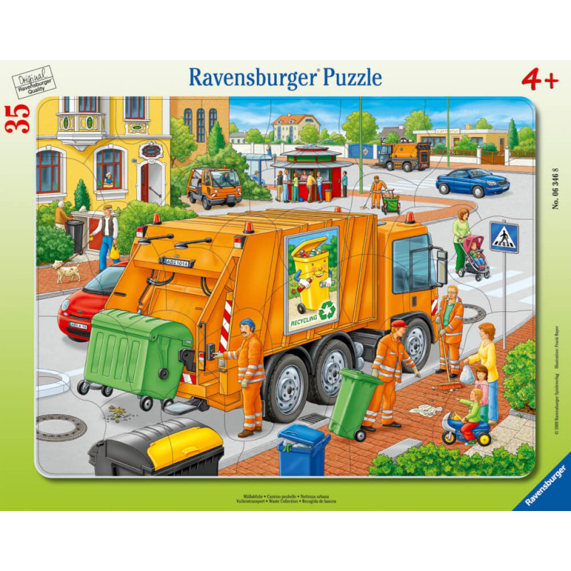 Ravensburger 63468  Rahmenpuzzle Müllabfuhr 35 Teile Ravensburger 63468  Rahmenpuzzle Müllabfuhr 35 Teile