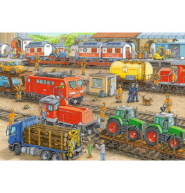 Ravensburger 91911  Puzzle Trubel am Bahnhof 2 x 24 Teile