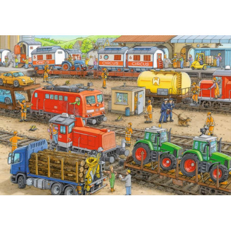 Ravensburger 91911  Puzzle Trubel am Bahnhof 2 x 24 Teile