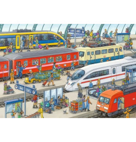 Ravensburger 91911  Puzzle Trubel am Bahnhof 2 x 24 Teile