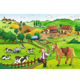 Ravensburger 75607  Puzzle Fleißig auf dem Bauernhof 2 x 12 Teile