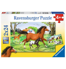 Ravensburger 88829  Puzzle Welt der Pferde 2 x 24 Teile