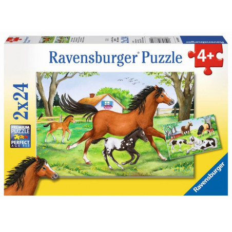 Ravensburger 88829  Puzzle Welt der Pferde 2 x 24 Teile