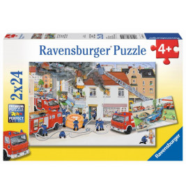 Ravensburger 88515  Puzzle Bei der Feuerwehr 2 x 24 Teile
