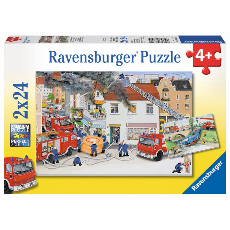 Ravensburger 88515  Puzzle Bei der Feuerwehr 2 x 24 Teile