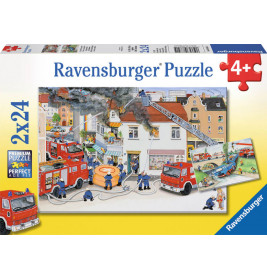 Ravensburger 88515  Puzzle Bei der Feuerwehr 2 x 24 Teile