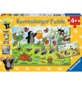 Ravensburger 088614 Puzzle Der Maulwurf im Garten 2x24 Teile